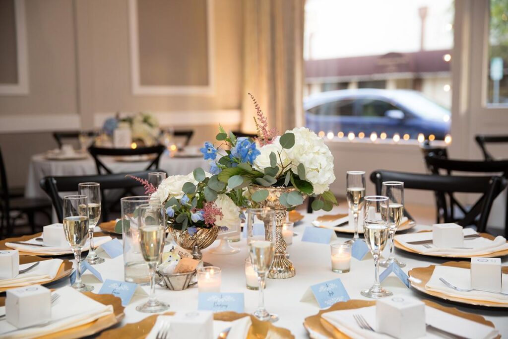 beautifully decorated table setting for a wedding